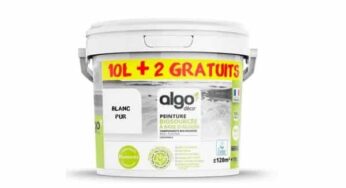 2 litres en plus sur les pots de 10 litres de peinture écologique Algo blanches (et sous couche)