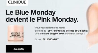 Blue Monday : 25% de remise sur tout le site Clinique (aujourd’hui uniquement) dès 65€