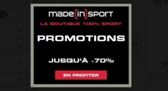 Promotions (soldes) Made In Sport : jusqu’à -70% + 10€ supplémentaire dès 80€ d’achats