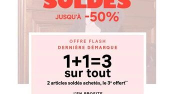 Soldes Etam – Offre flash : 2 achetés = le 3éme offerts la lingerie, prêt à porter, nuit et pyjamas et le sport