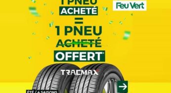 Bonne affaire pneus sur Feu Vert : 1 pneu Tracmax acheté = 1 pneu offert