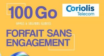 Promotion Forfait Coriolis 100Go au tarif de 10,99€/mois appels illimités SMS / MMS illimités sans engagement (pendant 6 mois)