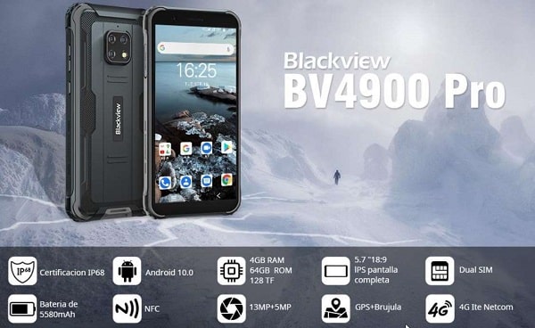 Vente flash : 97,39€ le smartphone BV4900 Pro Blackview 4Go + 64Go (Octa-core, Batterie 5580mAh)