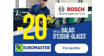 20% de remise sur les balais d’essuie-glaces BOSCH avec la pose est incluse chez Euromaster