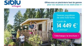 Devenez propriétaire d’un mobil home à partir de 114€/mois (en camping 4 ou 5 étoiles océan/mer/campagne)