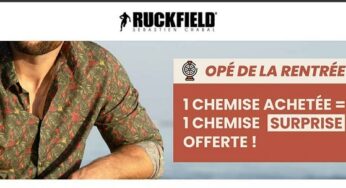 Offre Rentrée : 1 chemise Ruckfield achetée (même promo) = 1 chemise surprise offerte 