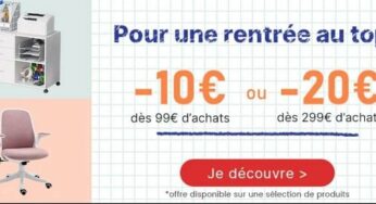 Pour une rentrée au top avec Aosom ! -10€ dès 99€ d’achats ou -20€ dès 299€ (mobilier, bureau, fauteuils, deco, sport…) 