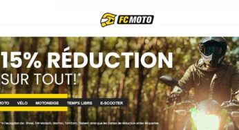 15% de remise sur tout le site FC-Moto (accessoires et équipements moto et vélo)