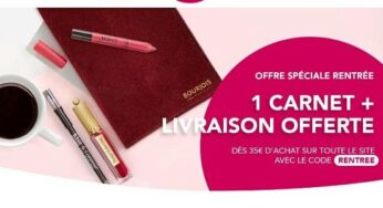 Offre de la rentrée maquillage Bourgois : 1 carnet offert et livraison gratuite dès 35€