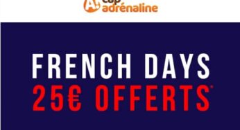 Pour les French Days Cap Adrénaline offre 25€ de remise dès 80€ d’achats