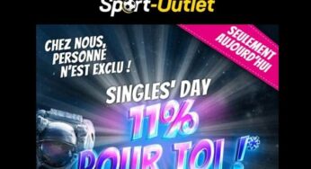 Le Singles’Day de Sport-Outlet = 11% de remise sur tout sans minimum