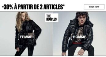 30% de remise dès 2 articles achetés sur The Kooples (jusqu’a dimanche)