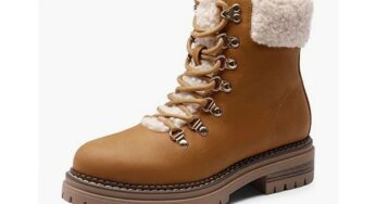 Bottines chaudes à lacets avec doublure en fourrure (fausse) pour femme Dream Pairs à 17,99€