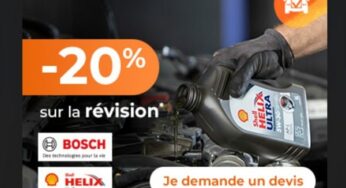 20% de remise immédiate pour une révision constructeur dans un centre auto Euromaster (avec Bosch et Shell)