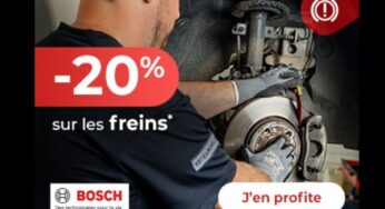 20% de remise sur les freins chez Euromaster (pour l’achat d’un article freinage BOSCH)