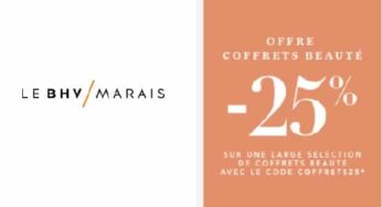 25% de remise sur des coffrets beauté (parfum, maquillage et soin) sur BHV Marais