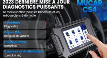 97,90€ valise diagnostic auto multimarque MUCAR CS4 – version 2023 OBD2 (4 systèmes, 5 réinitialisations)