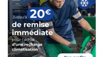 20€ ou 10€ de remise immédiate sur la recharge climatisation sur Euromaster