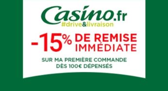 -15% dès 100€ d’achats pour les nouveaux clients Casino