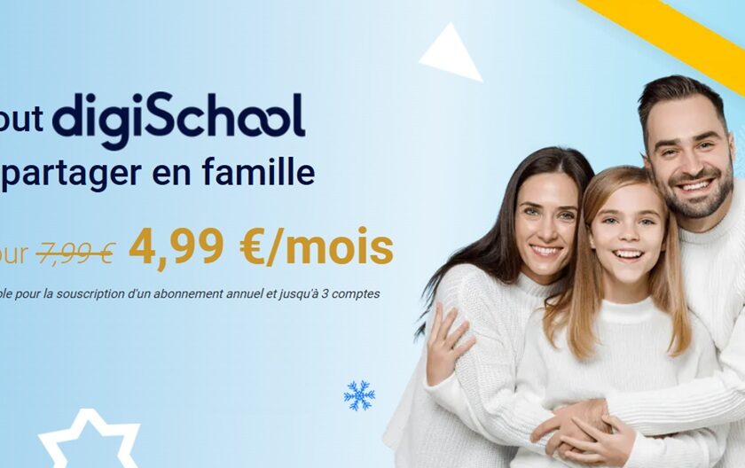 45% de remise sur l'abonnement annuel digischool pass éducatif