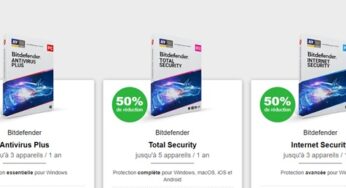 Remise spéciale Rentrée de 50% sur les produits Bitdefender (Bitdefender Total Security, Bitdefender Internet Security ou Antivirus Plus)