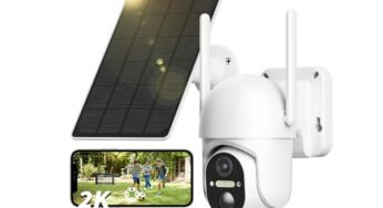 49,99€ camera surveillance WiFi extérieure sans fil avec panneau solaire NUASI 2K (sirène, vision nocturne couleur, détection humaine PIR, 360° )