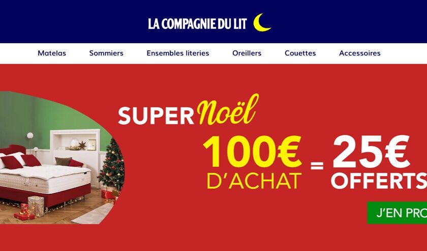 La Compagnie du Lit : 25€ de remise tous les 100€ d'achat