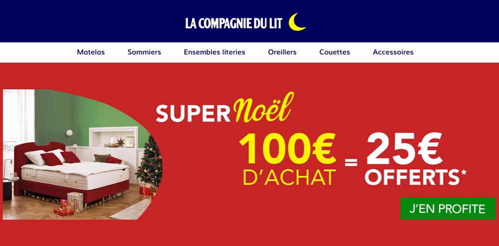 La Compagnie du Lit : 25€ de remise tous les 100€ d'achat