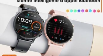 24,99€ montre connectée Hwagol avec écran 1,39 pouce (appel, 140 modes de sport, cardiomètre)