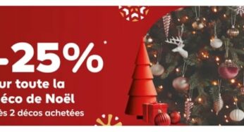 25% de remise immédiate sur toute la décoration de Noël sur Castorama dès 2 produits achetés