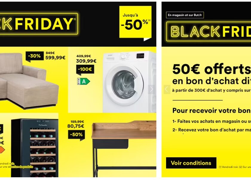 black friday but 50€ offerts en bon d’achat dés 300€ d’achat et promotions jusqu’à 50%