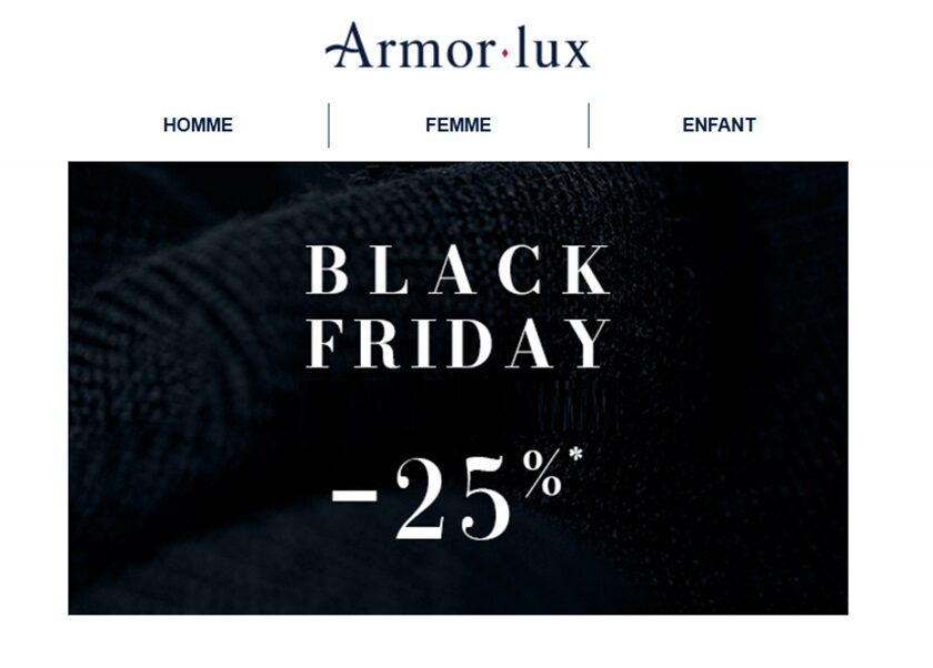 le black friday armor lux 25% sur toute la mode