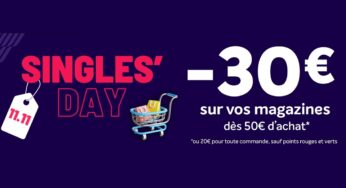 Offre Singles Days Abonnement Magazine avec une remise de 30€ sur France Abonnement