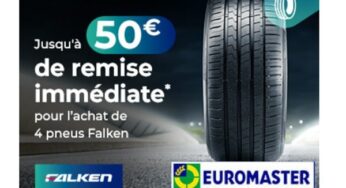 Jusqu’à 50€ de remise immédiate pour l’achat de pneus Falken (sur Euromaster)