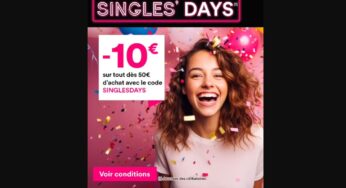 Singles Day But = 10€ de remise dés 50€ sur vos achats jusqu’à ce soir (hors promo)