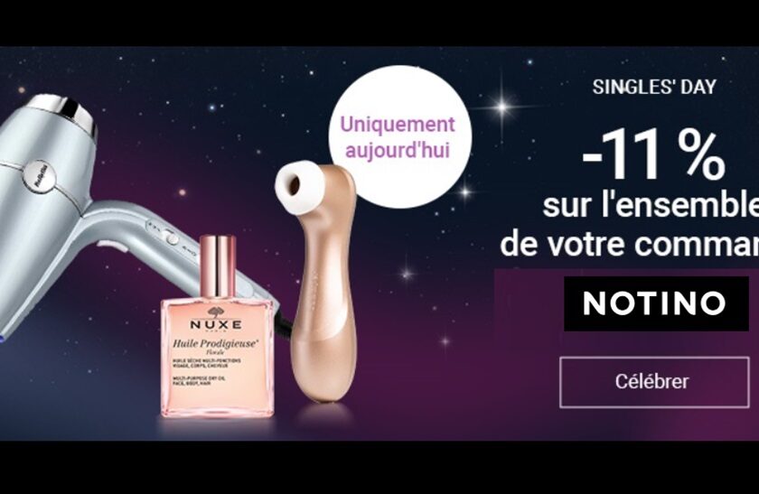 Single's Day Notino = 11% de remise sur tout + livraison gratuite