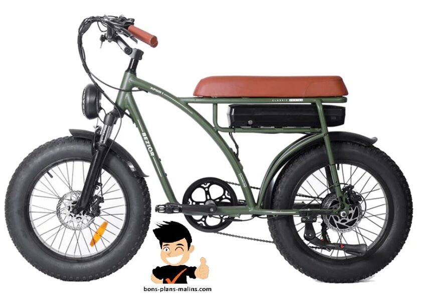 vélo électrique au look retro bezior xf001 à pneus larges de 1000w en promotion