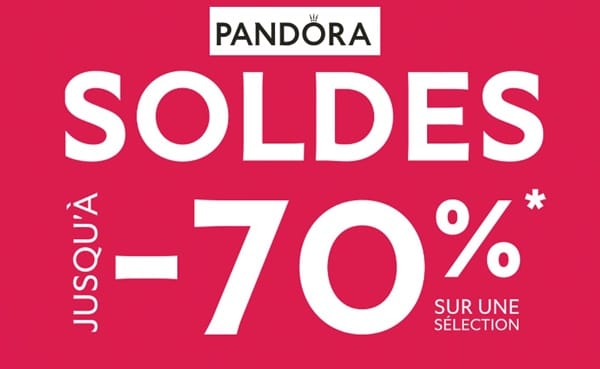 Ce sont les Soldes Pandora 2024 ! -70% sur une sélection de bracelets, charms, bagues, boucles d’oreilles