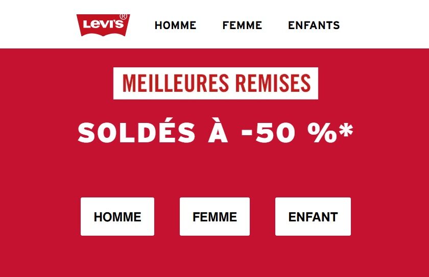 soldes levi's = tout à moitié prix