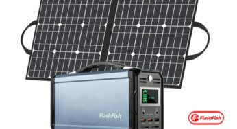 196,20€ pack générateur solaire portable Flashfish G300 + panneau solaire pliable SP50 50W