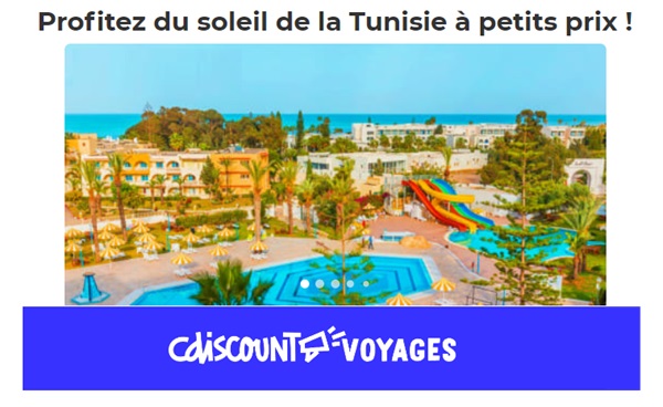 Profitez du soleil de la Tunisie à petits prix dès 219€ par personne (vol inclus) avec Cdiscount Voyages !