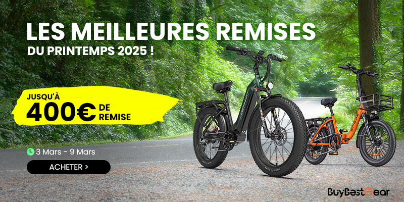 vente de printemps vélos électriques sur buybestgear