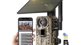 77,99€ camera de chasse 4G avec carte SIM, SD 32GB et panneau solaire NUASI