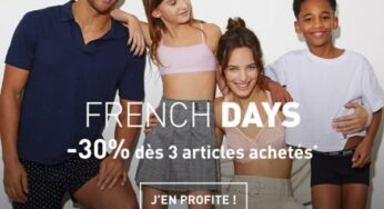 FRENCH DAYS DIM : -30% dès 3 articles achetés (femme, homme et enfant)