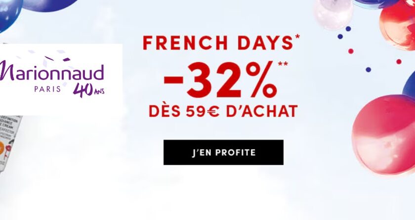 French Days Marionnaud c’est -32% dès 59€ d'achat