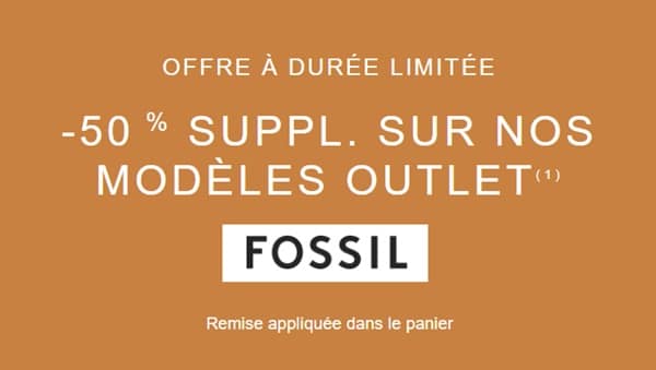 Outlet FOSSIL : 50% de Réduction Supplémentaire sur les Articles Déjà en Promotion