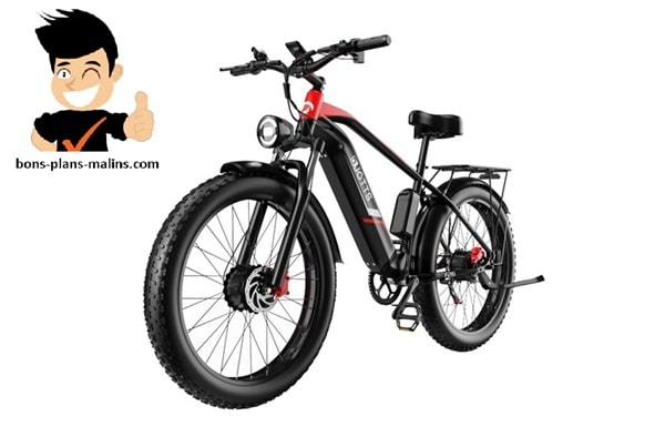 1189€ vélo électrique avec pneus larges 26 pouces DUOTTS F26 (double moteur 750W, 55Km/h…)