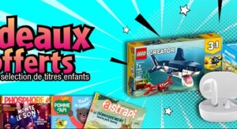 1 abonnement magazine enfant = 1 cadeau (une boite de Lego, une boite de Playmobil ou des écouteurs bluetooth Xiaomi) 🎁