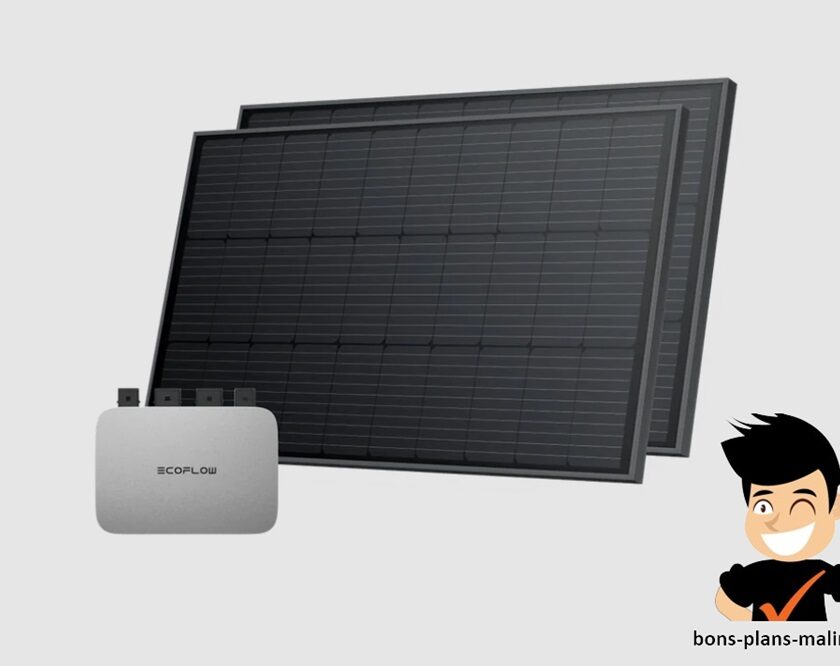 micro-onduleur EcoFlow et 2 panneaux solaires 400W pour mur à prix réduit