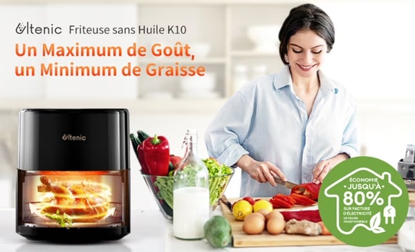 Ultenic K10 : La Friteuse sans huile qui change tout à petit prix (61€ port inclus)
